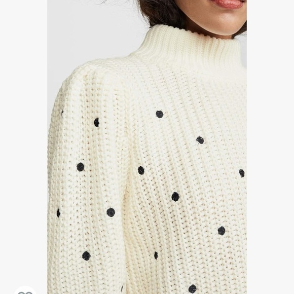 English Factory Smocked Polka Dot Embroidered Sweater M - Picture 6 of 11